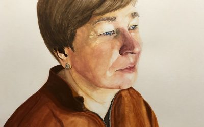 Slikarstvo III, Metka Vratar, Portret mame, akvarel, 30 x 23 cm, Mentorica Anica Krašna Kocijan (1)